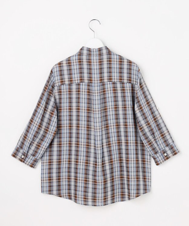 J.PRESS LADIES S 【一枚で着映え】リネンVisマドラス チェック シャツ ブラウス ブラウンチェック系