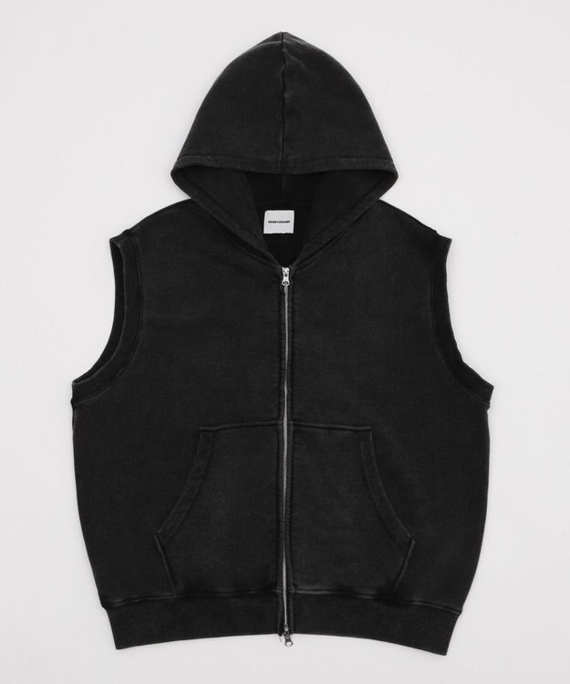 WEGO 【ユニセックス着用ITEM】ショートノースリーブZIPパーカー スミクロ