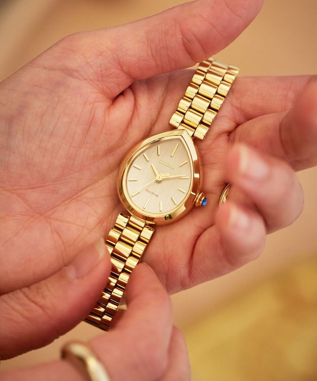 CITIZEN 【電池交換不要】ドロップ形状のジュエリーライクウオッチ EM1202-50P イエローゴールド イエローゴールド