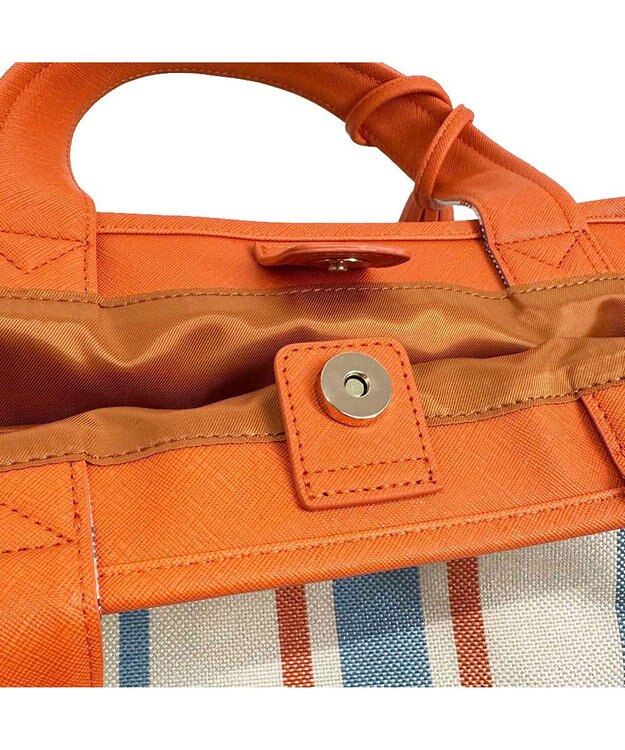 ROOTOTE 1070【幅広マチ】LT.デリ-ワイド-ストライプ-A 02：オレンジサックス