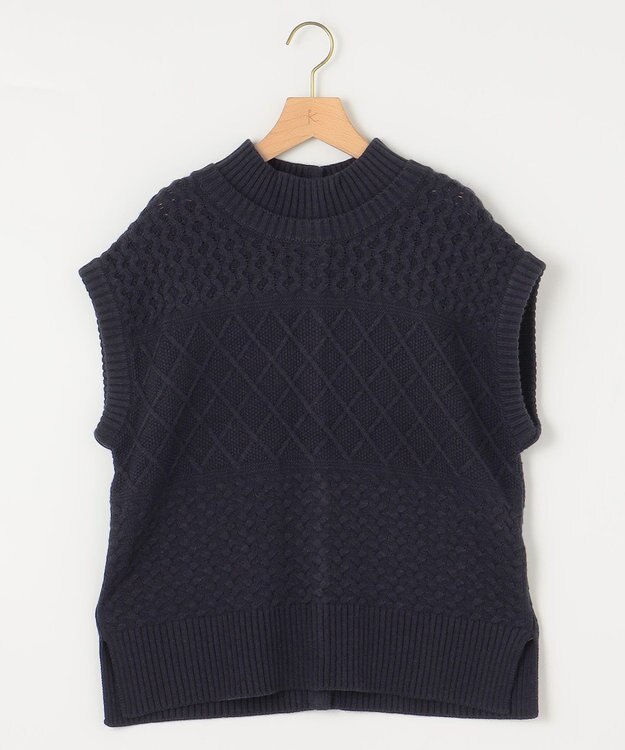 組曲 S 【WEB限定】バルキーニット ベスト ネイビー系