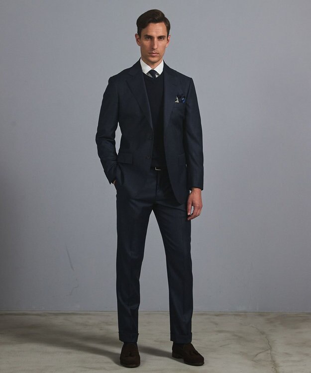 GOTAIRIKU 【Loro Piana Fabric】365 通年スーツ(ネイビー×格子) ネイビー系4