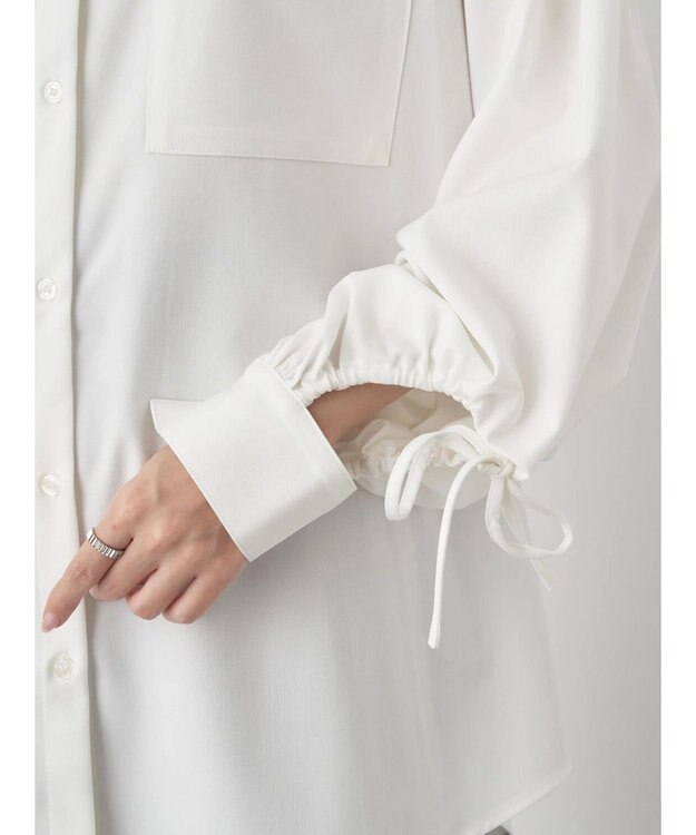 earth music&ecology リボンポイントシャツチュニック Off White
