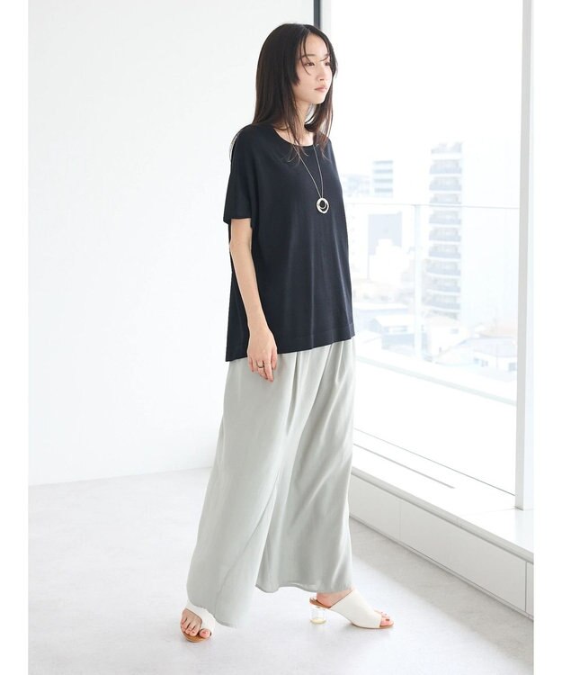 CRAFT STANDARD BOUTIQUE UVカット/接触冷感/洗える/ 半袖ニットプルオーバー Black