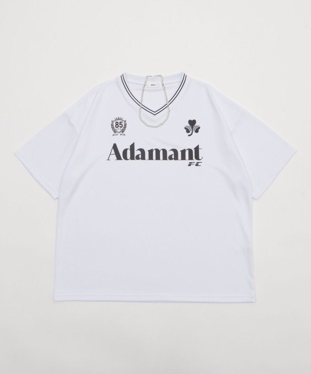 WEGO 【２点セット/ユニセックス着用ITEM/吸水速乾】アクセ付きメッシュロゴT（SS） ホワイト