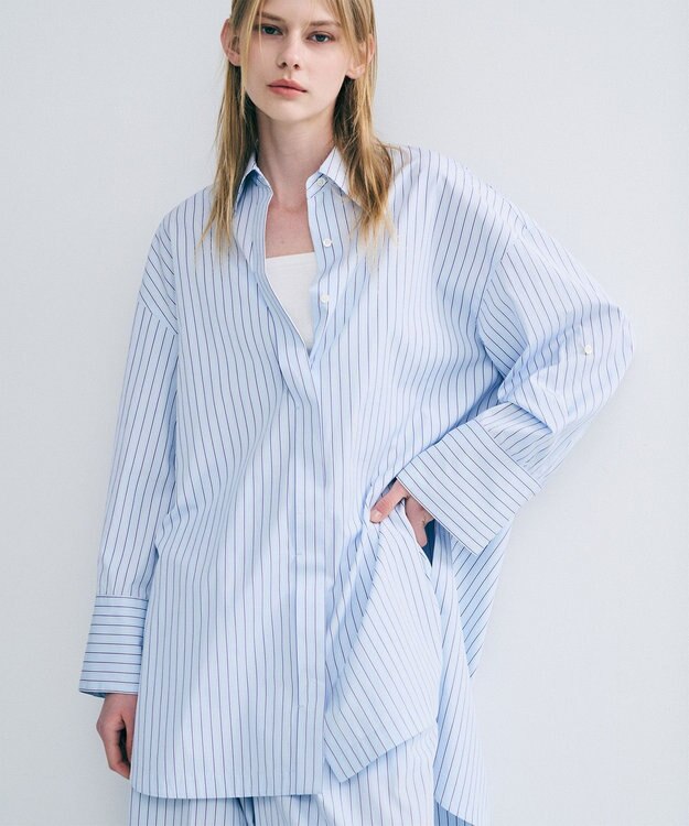 uncrave THOMAS MASON BIGシャツ ブルーストライプ