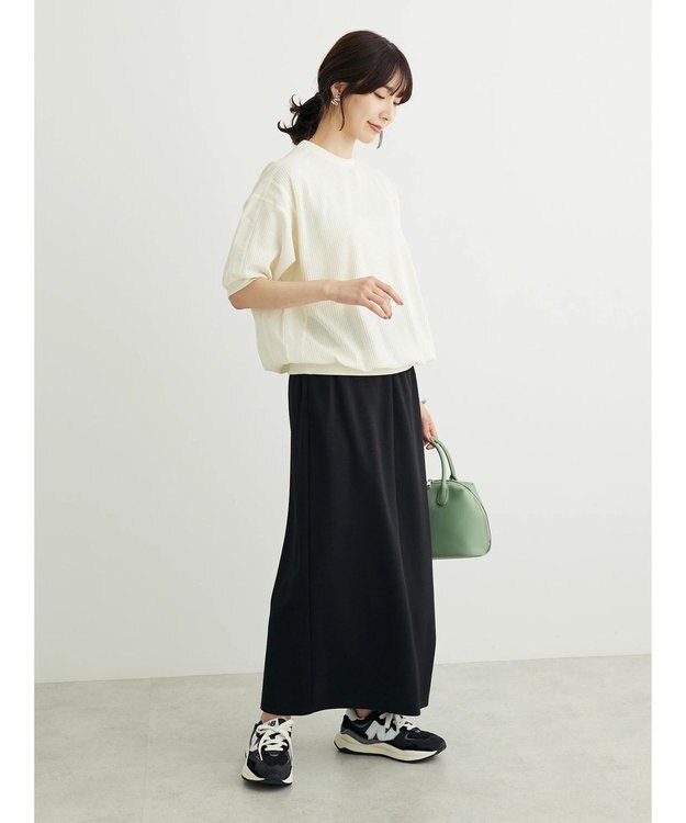 Green Parks ワッフル布帛ドッキングプルオーバー２ Off White