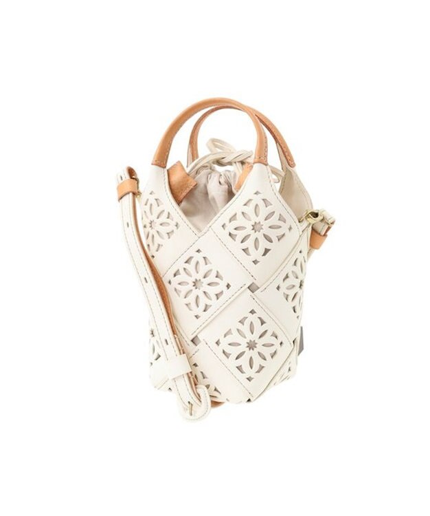 genten サステナブルカットワーク ポシェット シロ