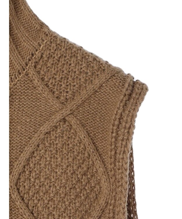 Green Parks ケーブルニットベスト Beige
