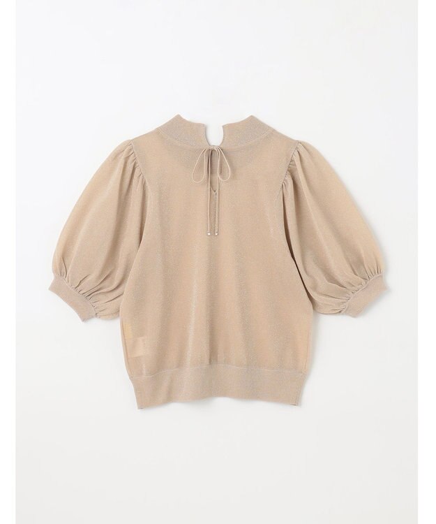 GRACE CONTINENTAL ラメシアーパフニットトップ ゴールド