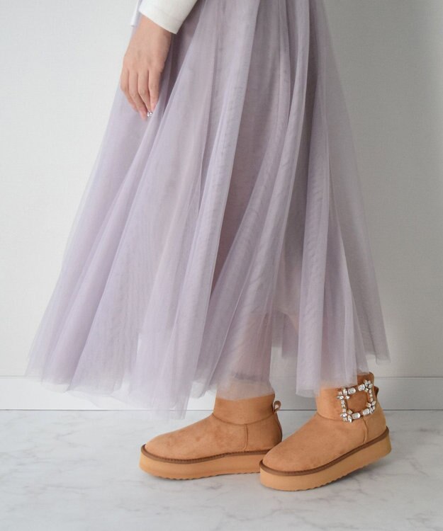 Bridget Birkin 【Bridget Birkin】バックルビジュームートンブーツ ベージュスウェード