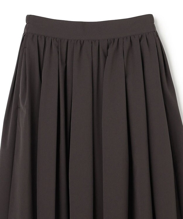 uncrave クールタッチカラータイプライター フレアスカート ダークブラウン