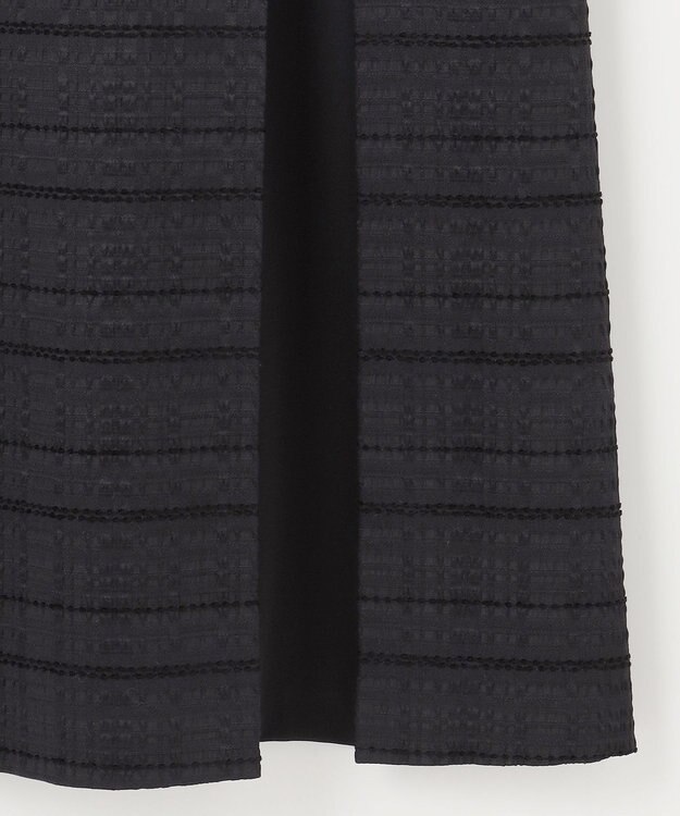 J.PRESS LADIES L SIMMOD ジャカード ボリュームスリーブ ワンピース ダークネイビー系