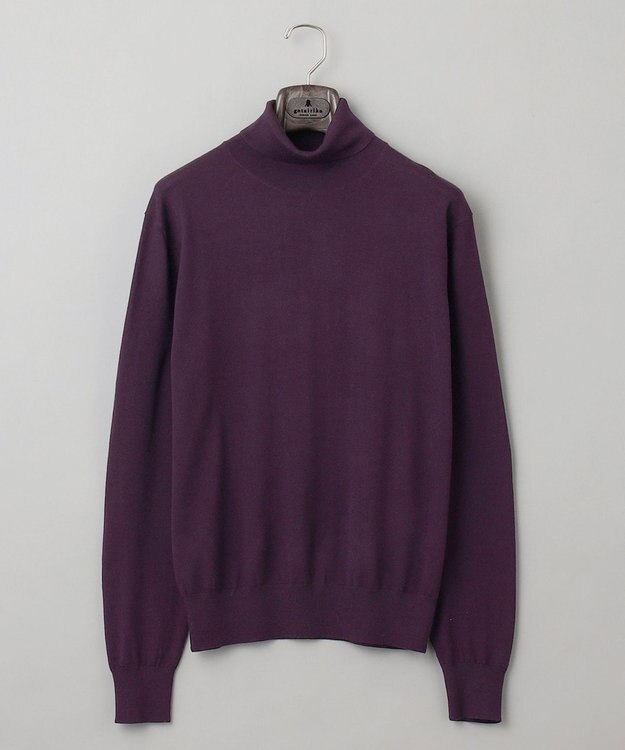 GOTAIRIKU 【家庭洗濯可能】イタリア糸 ハイゲージ タートルニット パープル系
