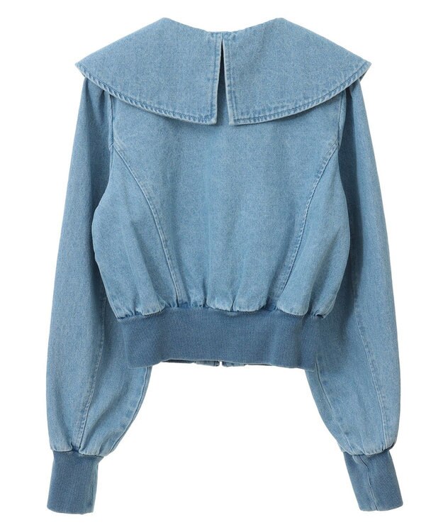 Green Parks ｄａｚｚｌｉｎ　襟付きデニムショートｚｉｐブルゾ Indigo