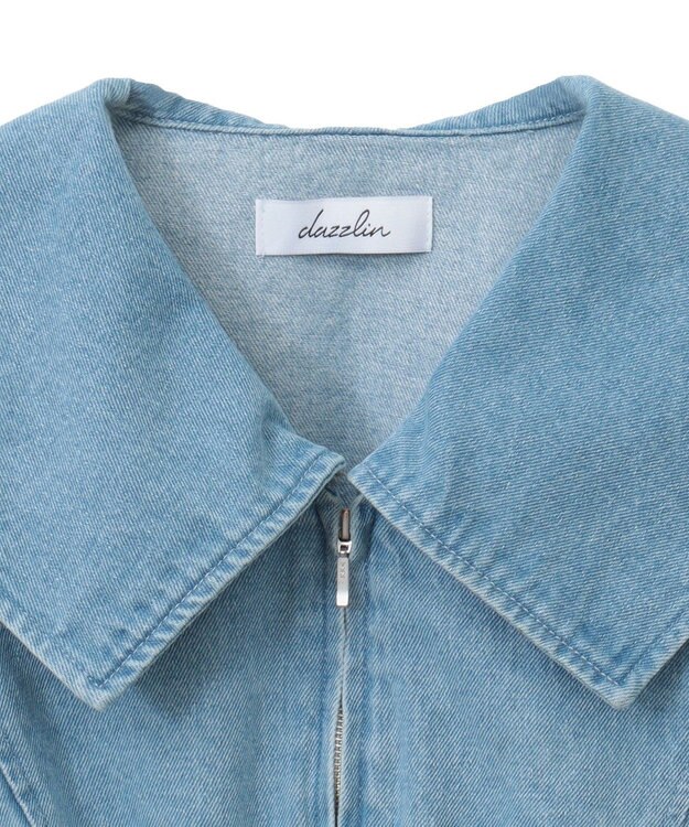 Green Parks ｄａｚｚｌｉｎ　襟付きデニムショートｚｉｐブルゾ Indigo