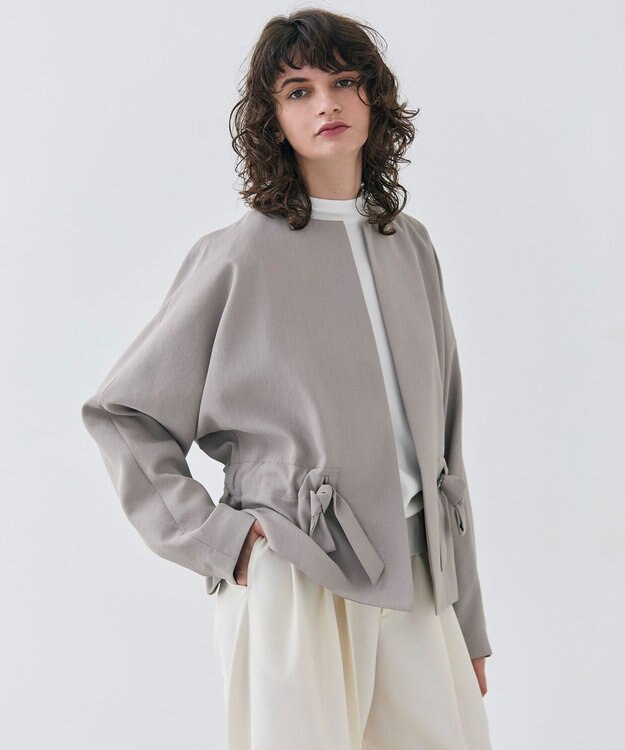 BEIGE， 【洗える・VERY3月号掲載】PORDIC / ノーカラードルマンジャケット Taupe