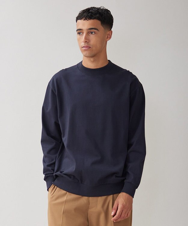 UNFILO MENS コットン クルーネックTEE [23年秋冬商品] ネイビー