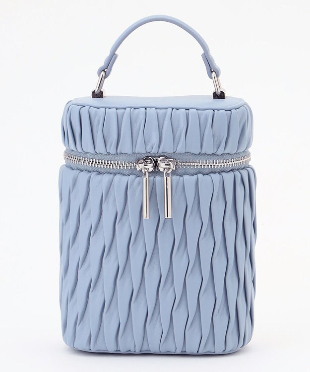 LA BAGAGERIE 【MONICA】ランダムプリーツバニティバッグ ブルー