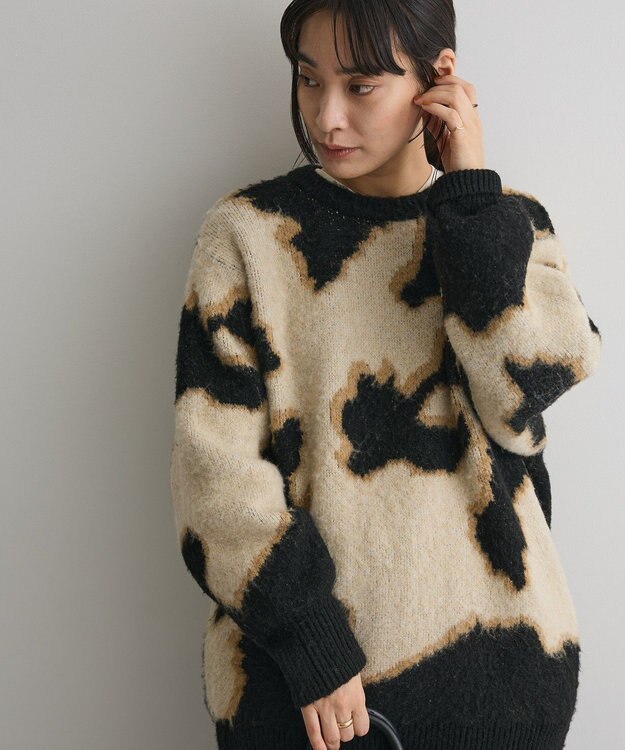 CRAFT STANDARD BOUTIQUE アニマルジャカードニットプルオーバー Light Beige