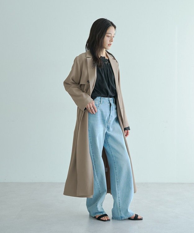 YECCA VECCA ORGABITS切替ストレートデニム Light Indigo