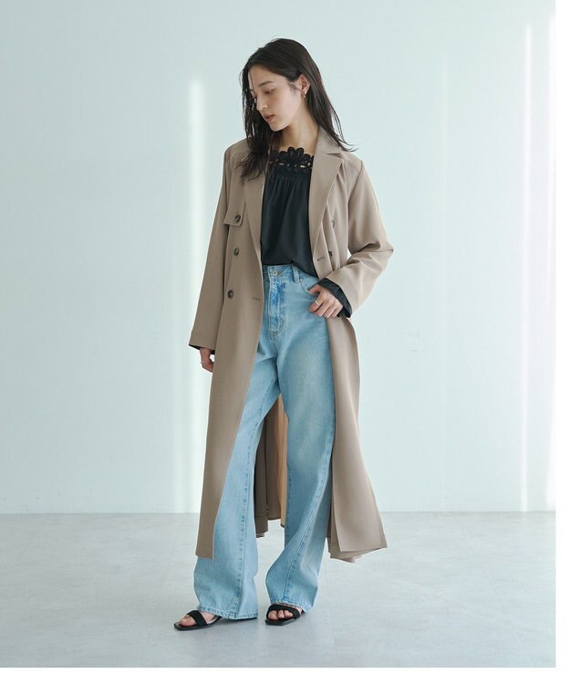 YECCA VECCA ORGABITS切替ストレートデニム Light Indigo