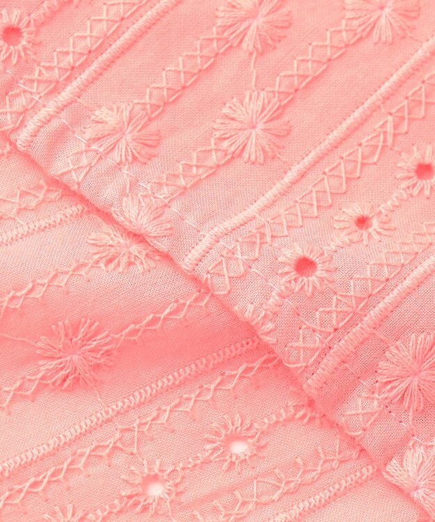 組曲 S エンブロイダリーレースハイネック ブラウス ピンク系