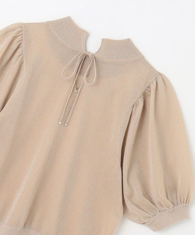 GRACE CONTINENTAL ラメシアーパフニットトップ ゴールド