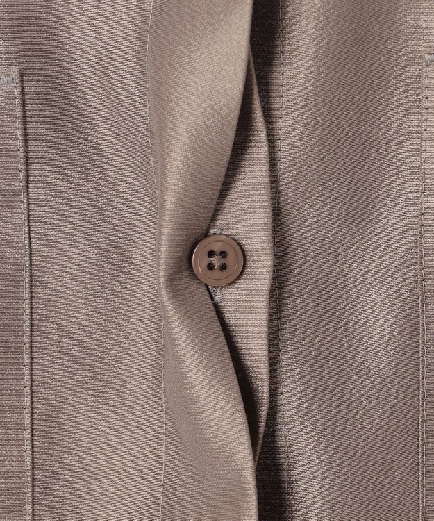 自由区 L シャイニーオーガンジーシアー シャツ カーキ