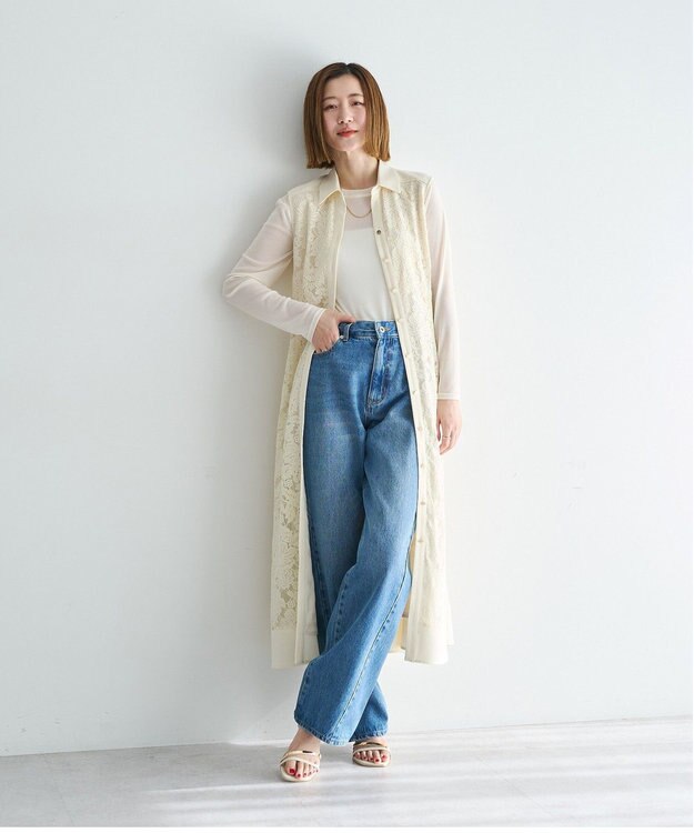 YECCA VECCA ORGABITS切替ストレートデニム Indigo