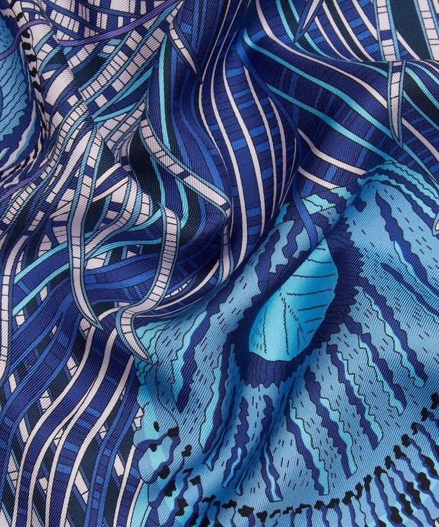 LIBERTY. ヘラ 90x90 シルクスカーフ パープル