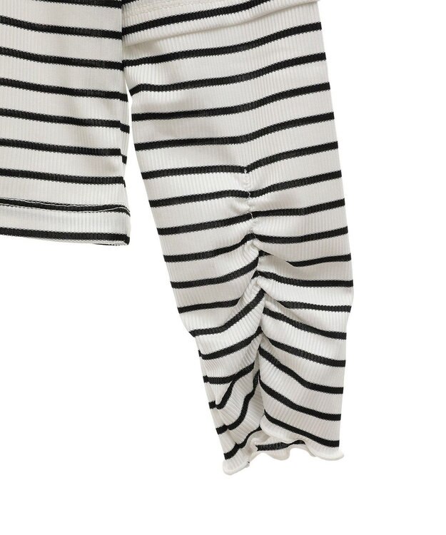 earth music&ecology シャーリングスリーブリブタートルプルオーバー Border