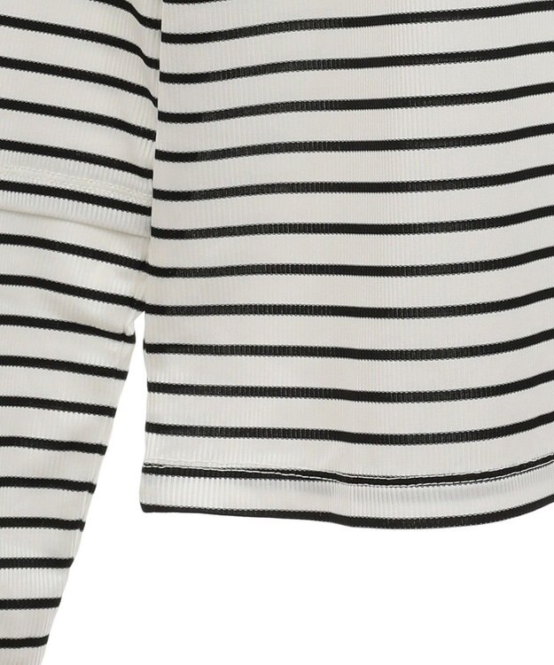 earth music&ecology シャーリングスリーブリブタートルプルオーバー Border