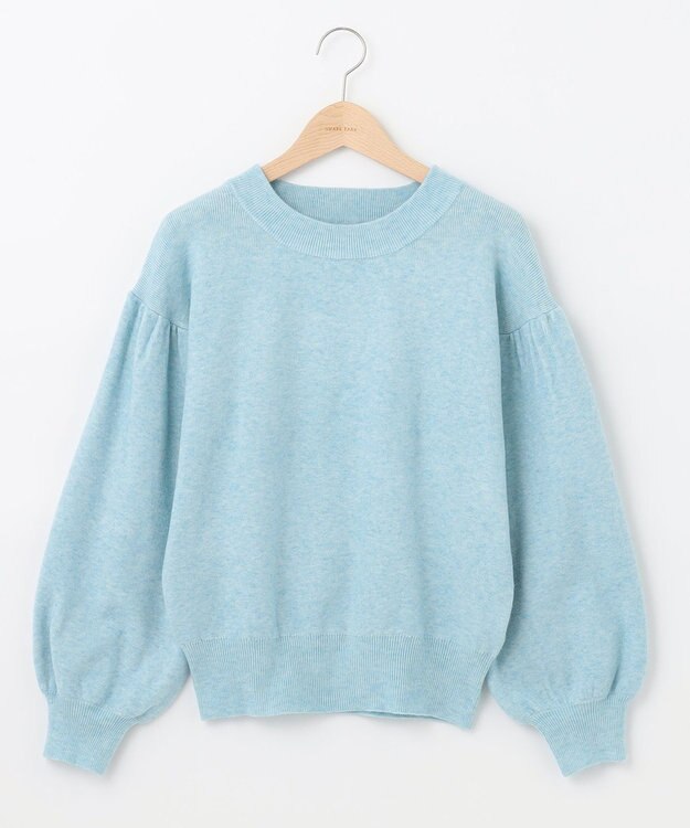 SHARE PARK LADIES ソフトタッチパフスリーブニット スカイブルー