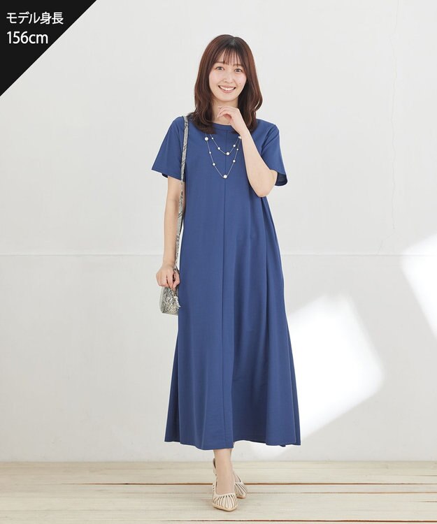 Tiaclasse 【おのののかさん着用】冷凛(ひやりん)カノコAラインフレアワンピース ブルー