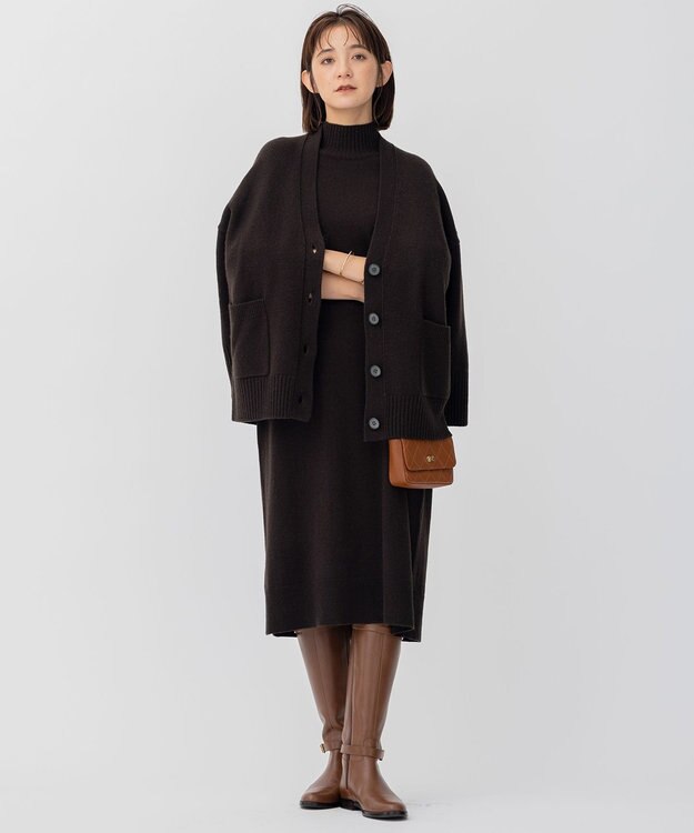 23区 【CLASSY.1月号掲載】ウールカシミヤブレンド カーディガン ダークブラウン系
