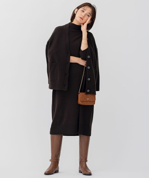23区 【CLASSY.1月号掲載】ウールカシミヤブレンド カーディガン ダークブラウン系