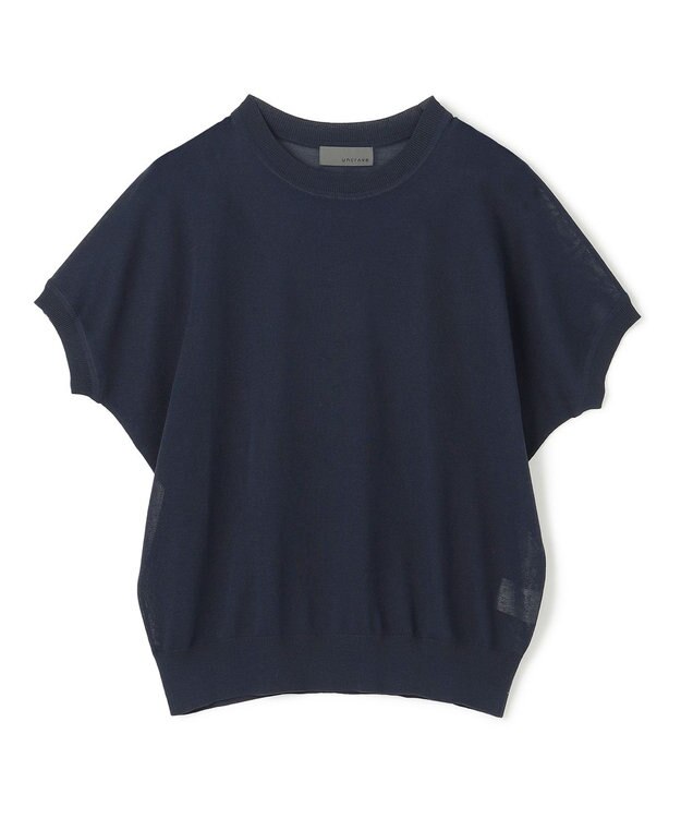 uncrave シアー ニットプルオーバー ネイビー