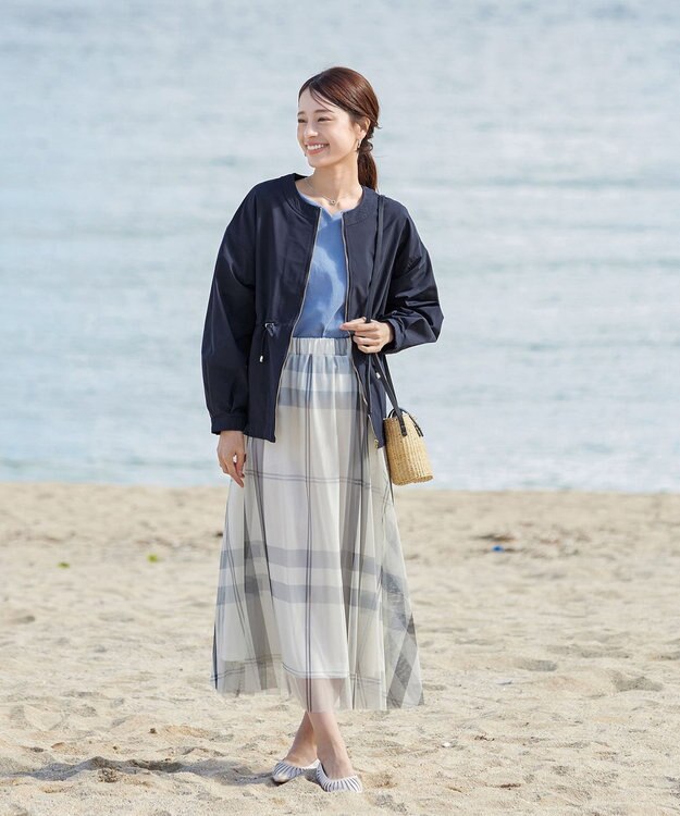 Tiaclasse 【新色追加・洗える】メモリーノーカラードロストブルゾン ネイビー