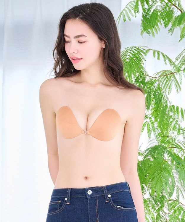 BRADELIS New York 【NuBra / ナチュラル・軽量・響きにくい】ヌーブラ・シームレス 正規品 ブラジャー 結婚式 ブライダルインナー Tシャツブラ 盛る モカ
