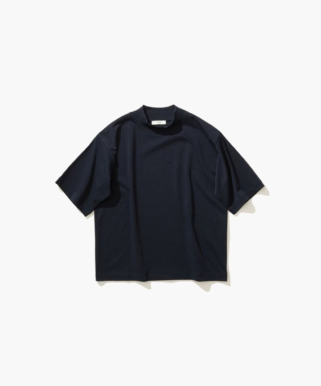 ATON DRY COTTON JERSEY | モックネックTシャツ NAVY