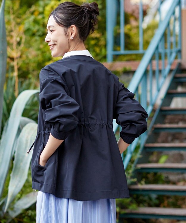 Tiaclasse 【新色追加・洗える】メモリーノーカラードロストブルゾン ネイビー