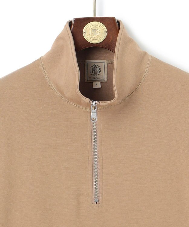J.PRESS MEN ダウンファブリック ハーフジップ スウェット ベージュ系