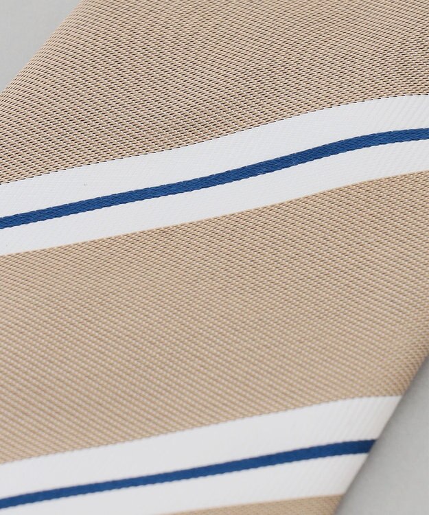 GOTAIRIKU 【日本製】シルク ネクタイ_ストライプ ベージュ系1