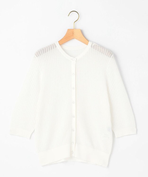 組曲 L 【先行予約・前後着用可】レーシーニット カーディガン ホワイト系
