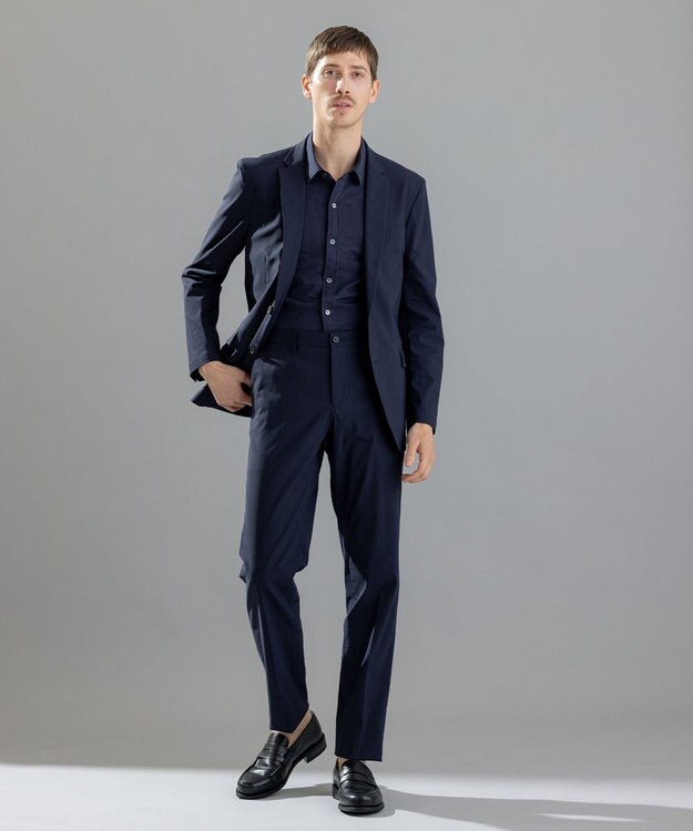 JOSEPH HOMME リネンシャンブレーストレッチ　ジャケット ネイビー系