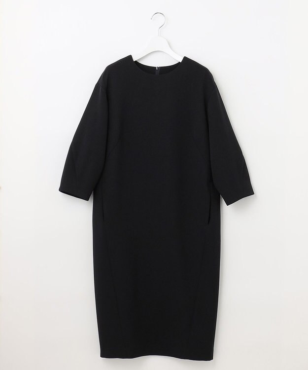 自由区 【XSサイズ～/洗える】ライトダブルクロス ワンピース ネイビー