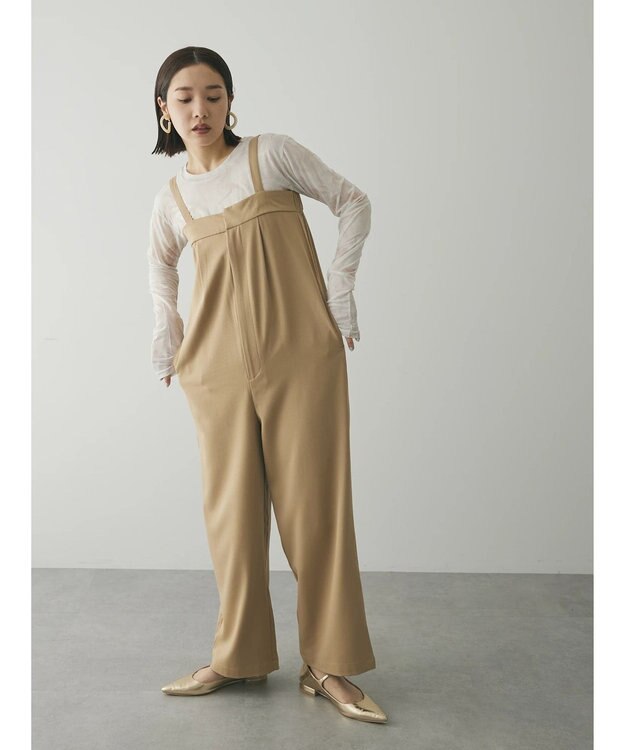 Green Parks armonia. ハイライズドサロペットパンツ Beige