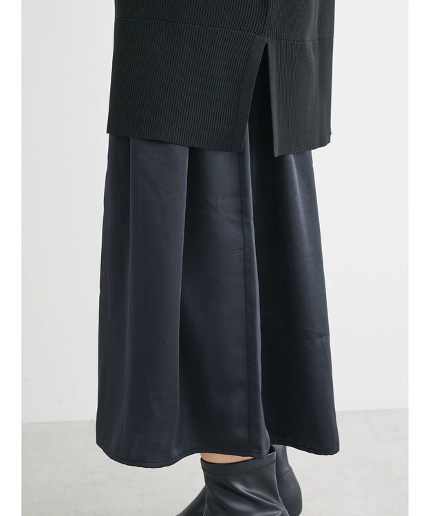 Green Parks ＳＥＴ２点　ニットチュニック＋キャミワンピース Black