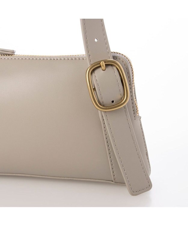 UNBILLION カシュカシュ cachecache / アシンメトリーバックルショルダー ライトグレー